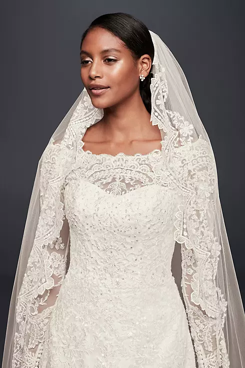 Scalloped-Edge Lace Cathedral Veil  Image 2