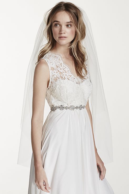 Two Tier Elbow Length Veil Image 2