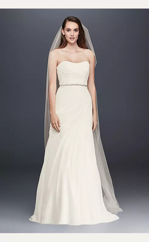 Crinkle Chiffon Wedding Dress with Draping  Image 1