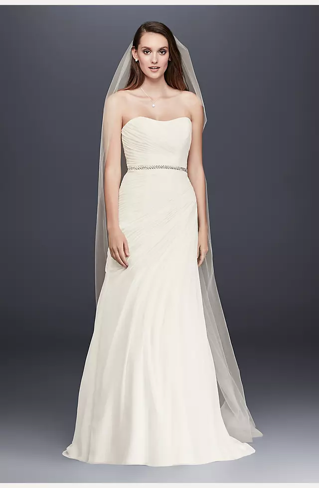 Crinkle Chiffon Wedding Dress with Draping  Image