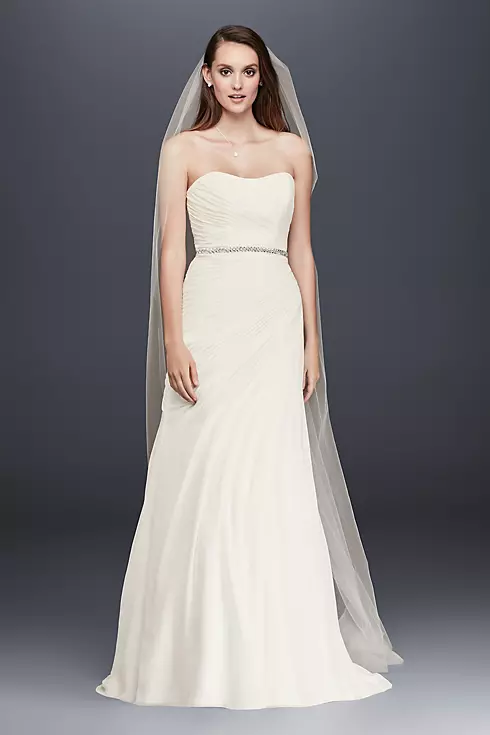 Crinkle Chiffon Wedding Dress with Draping  Image 1