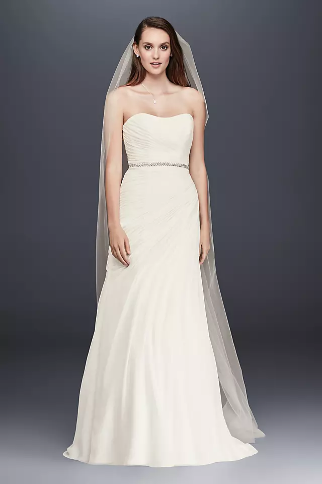 Crinkle Chiffon Wedding Dress with Draping  Image