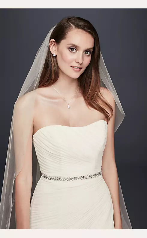 Chiffon A-line Wedding Dress with Side Draping DAVID'S BRIDAL COLLECTION