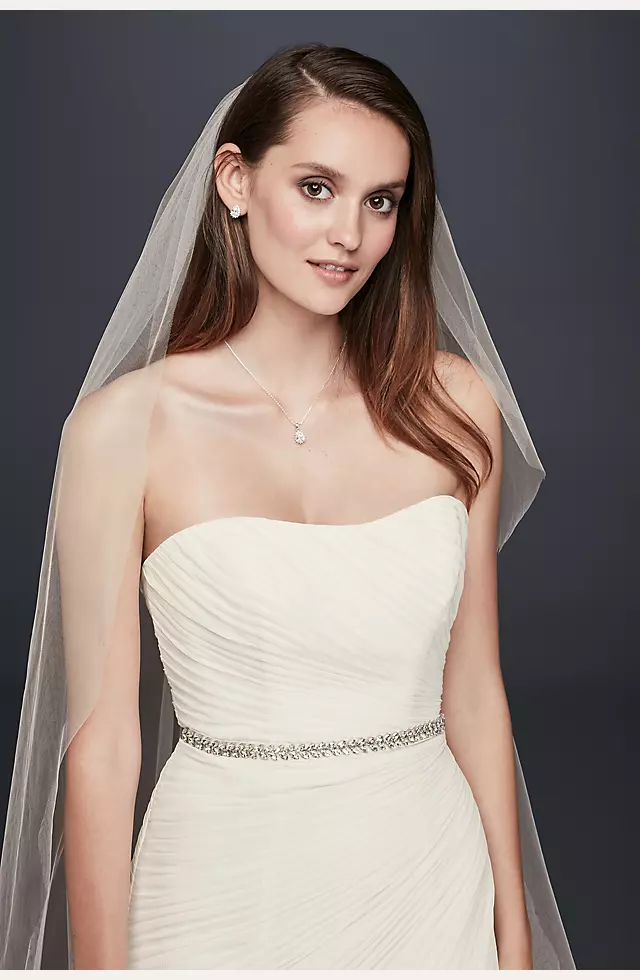 Crinkle Chiffon Wedding Dress with Draping  Image 3