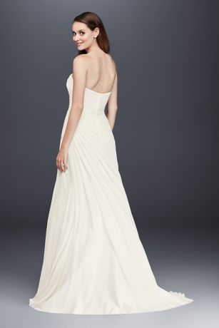Crinkle Chiffon Wedding Dress with Draping | David