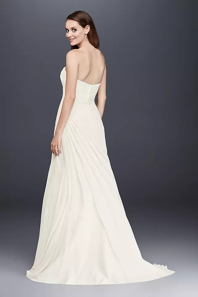 Crinkle Chiffon Wedding Dress with Draping  Image 2