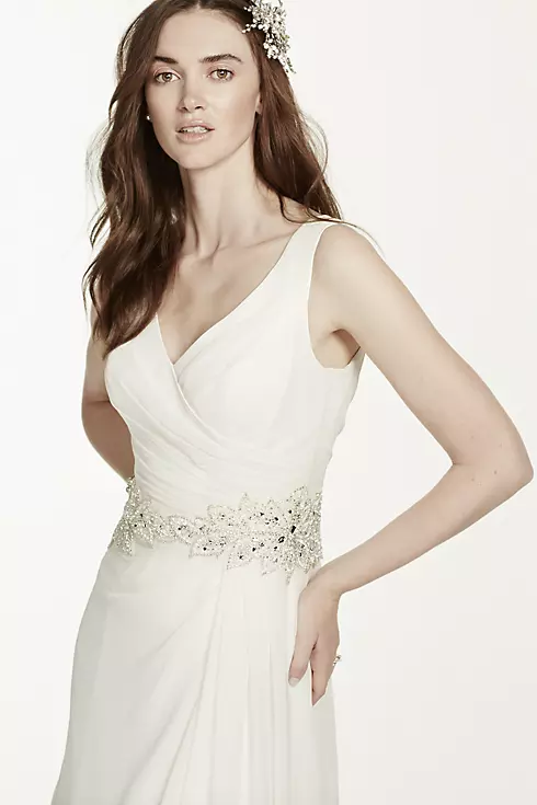 Chiffon A-Line Wedding Dress with Beaded Waist Image 4