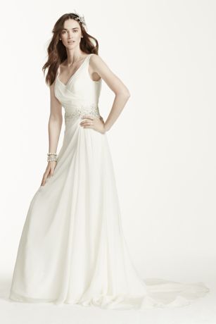 Floor Length Ivory Chiffon Wedding Dresses David Bridal