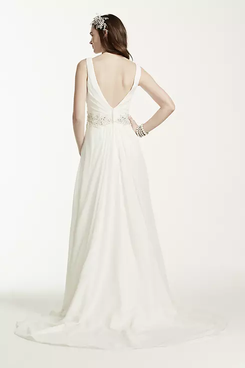Chiffon A-Line Wedding Dress with Beaded Waist Image 2