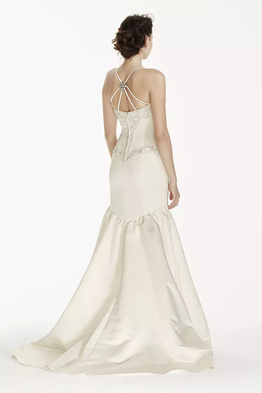 Jewel Spaghetti Strap Mermaid Wedding Dress  Image 2