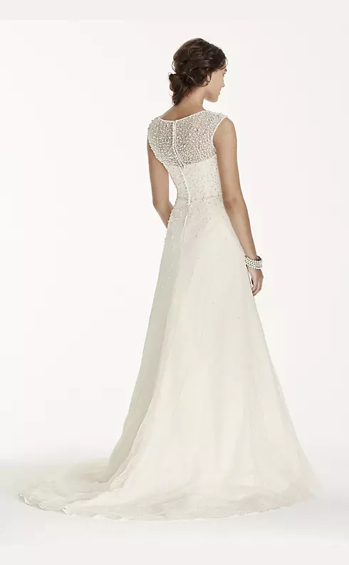 As-Is Cap Sleeve Wedding Dress with Pearl Details Image 2