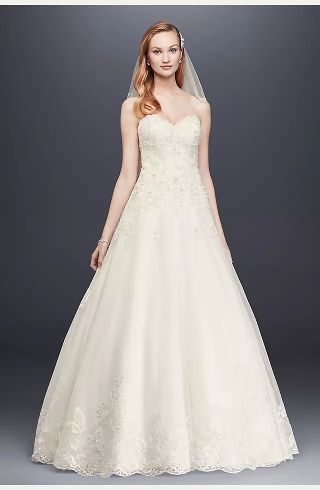 As-Is Beaded Lace-Tulle Ball Gown Wedding Dress Image