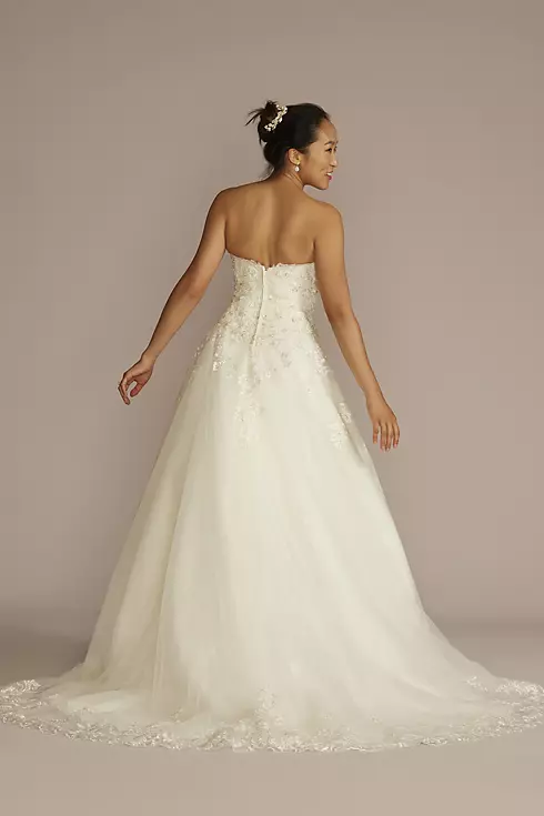 Beaded Lace and Tulle Ball Gown Wedding Dress Image 2