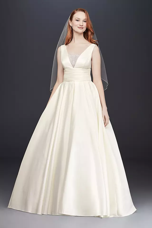 As-Is Satin Cummerbund Ball Gown Wedding Dress  Image