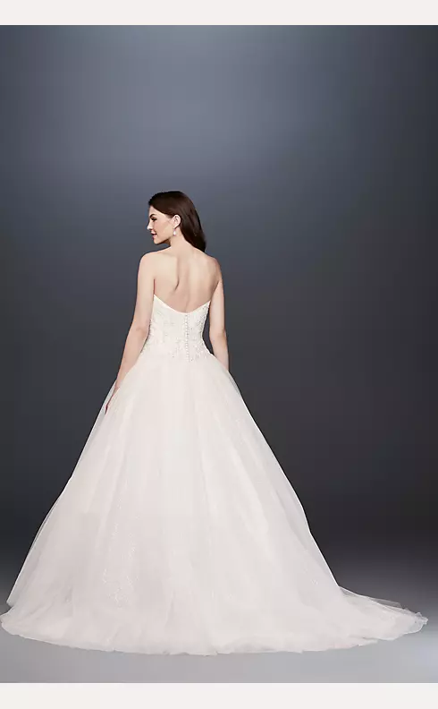 Beaded Illusion Bodice Ball Gown Wedding Dress Image 2