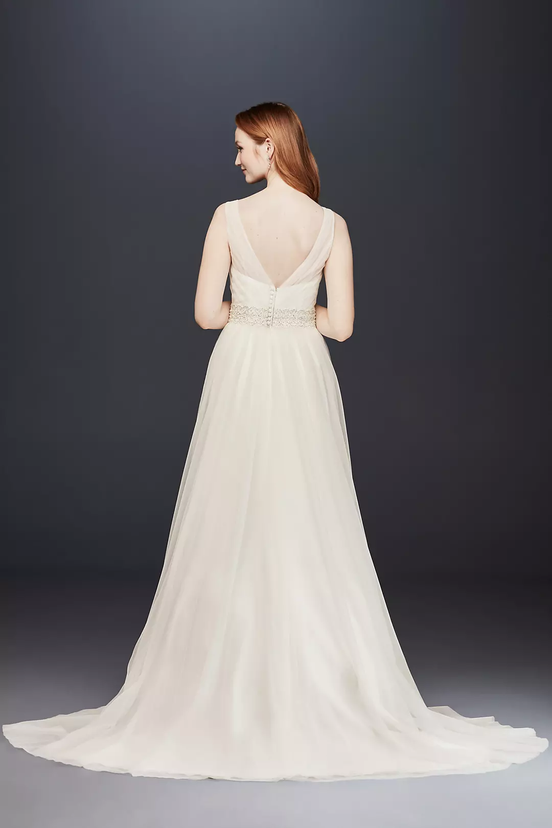 Tulle A-Line Wedding Dress with Beaded Waist Image 2