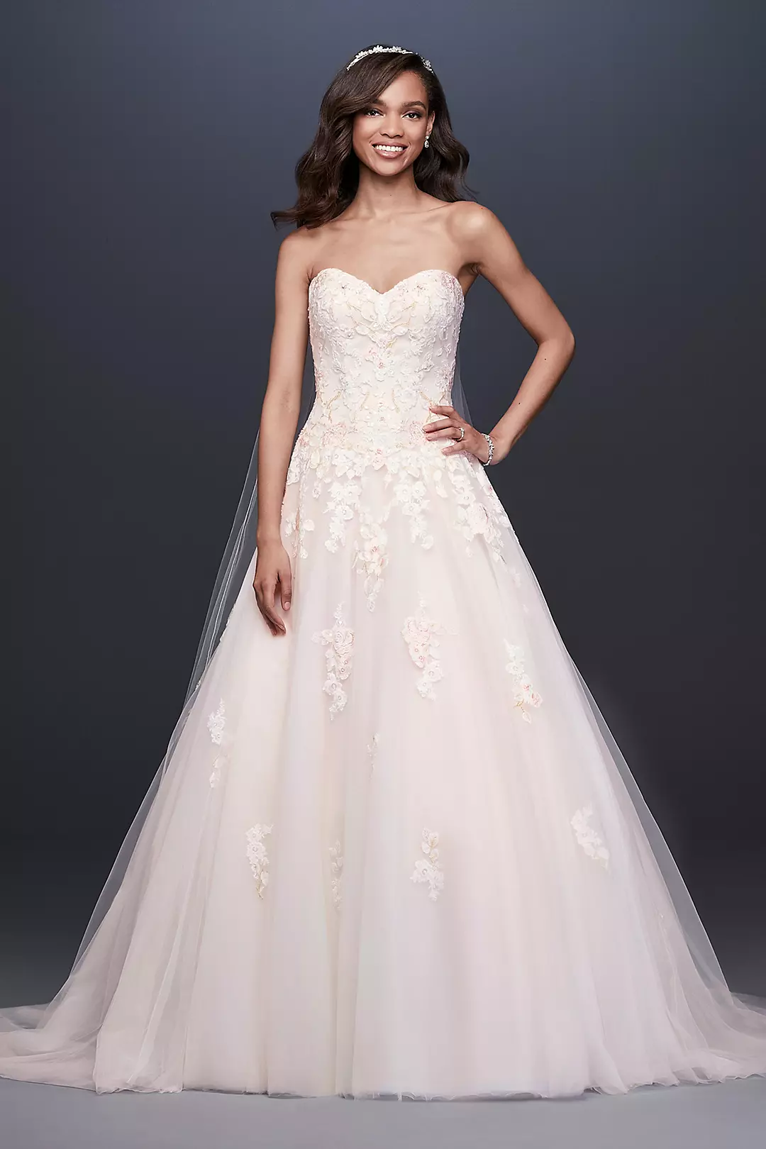 As-Is Embroidered Applique Ball Gown Wedding Dress Image