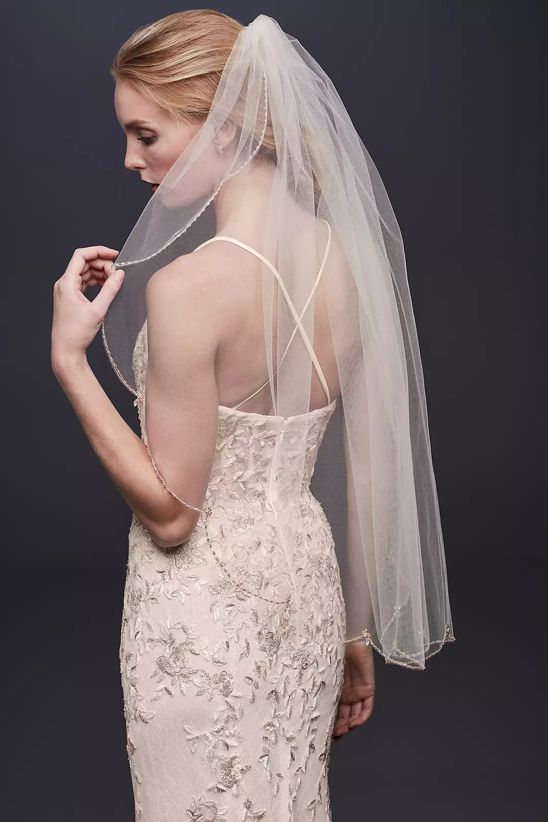 CYRILLE CATHEDRAL VEIL - SCALLOPED LACE 20 FROM COMB – Brides