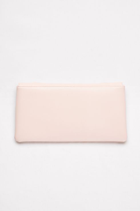 Faux-Leather Envelope Clutch with Bar Detail  Image 2