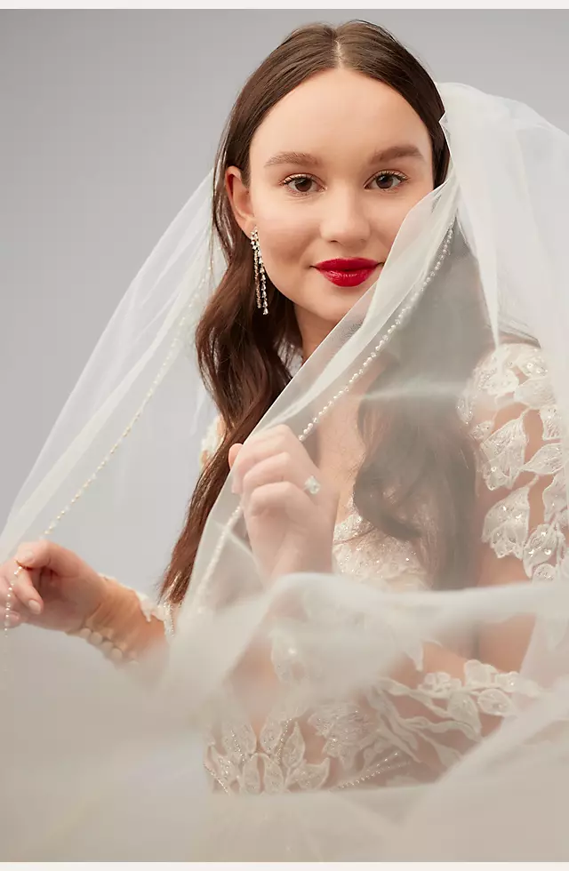 Cathedral Length Lace Veil Beaded with Sequins