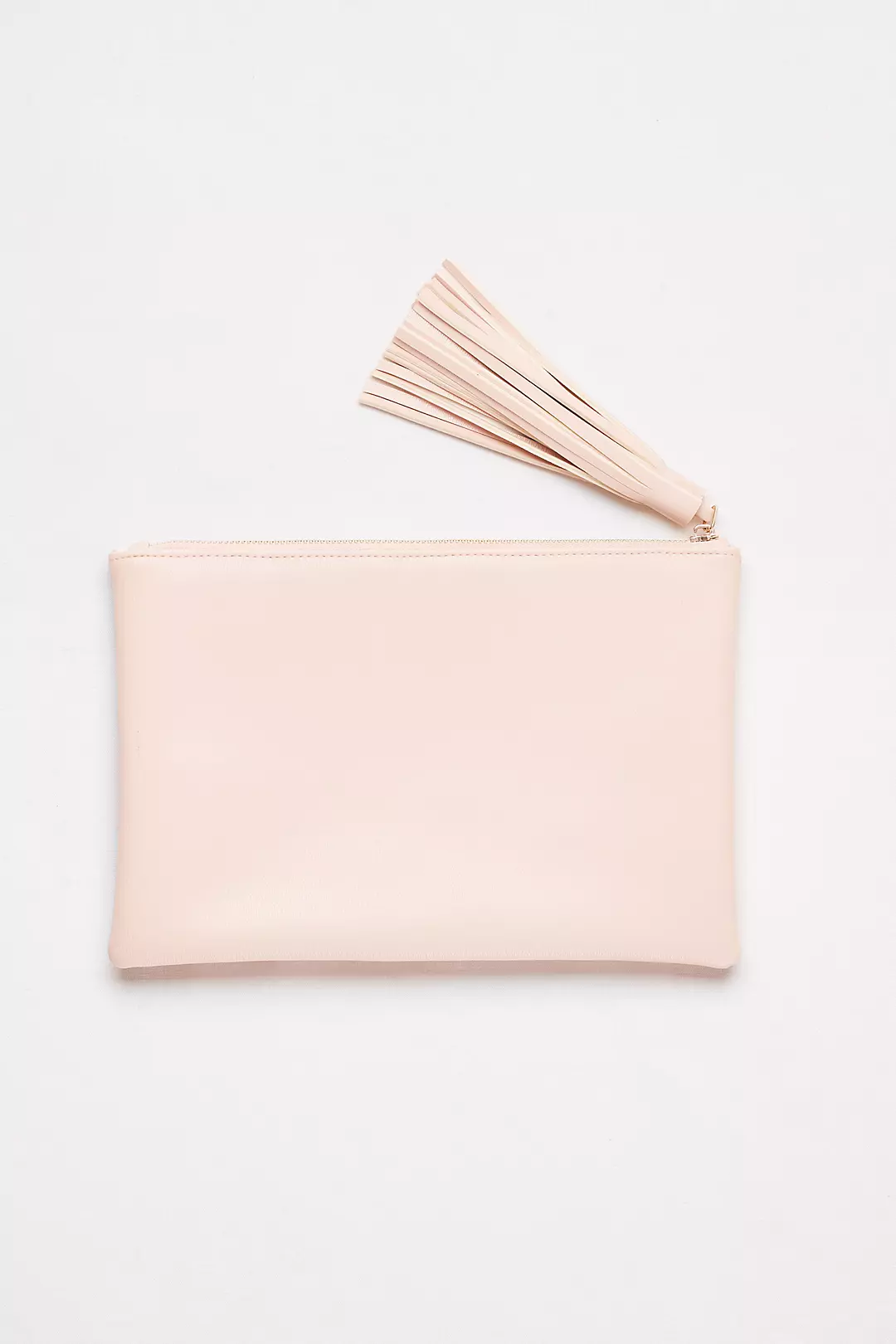 Quilted Faux-Leather Clutch with Tassel Image 2