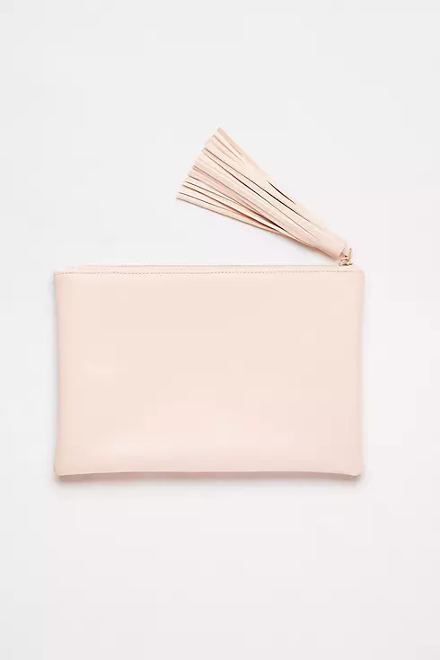 Quilted Faux-Leather Clutch with Tassel Image 2