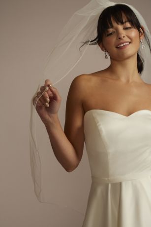 Micro-Beaded Edge Mid-Length Veil | David's Bridal