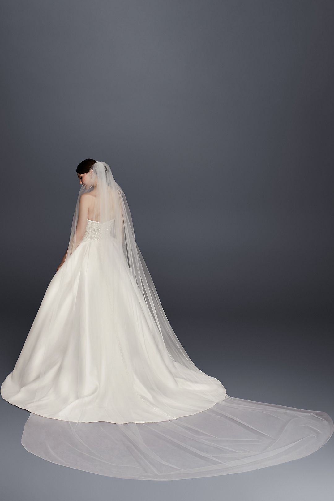 Single-Tier Raw Edge 144-Inch Cathedral Veil  Image 2
