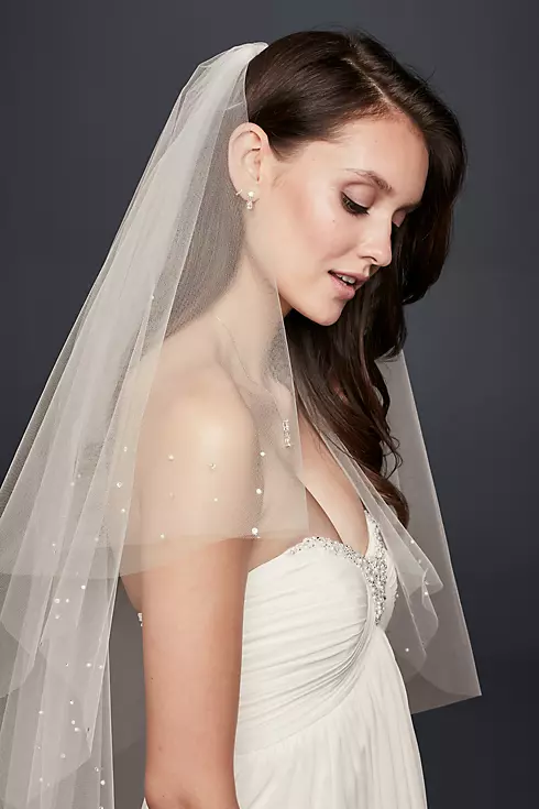 Crystal and Pearl Two-Tier Fingertip Veil Image 3