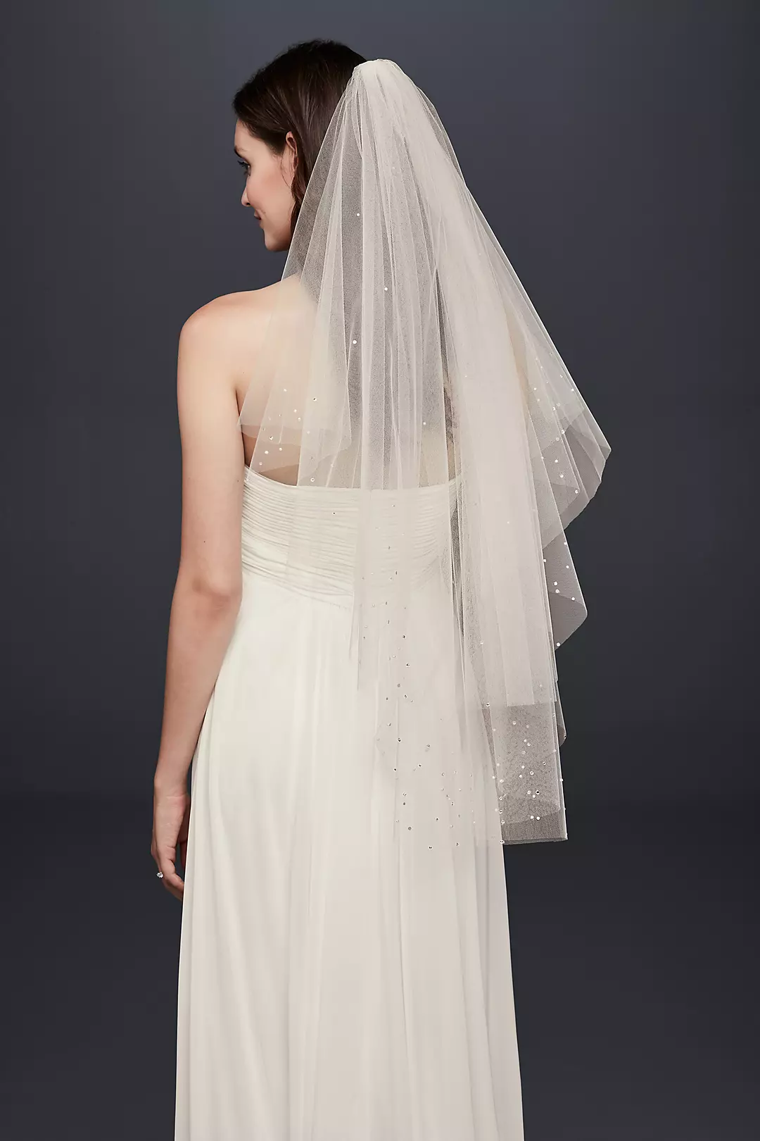 Crystal and Pearl Two-Tier Fingertip Veil Image 2