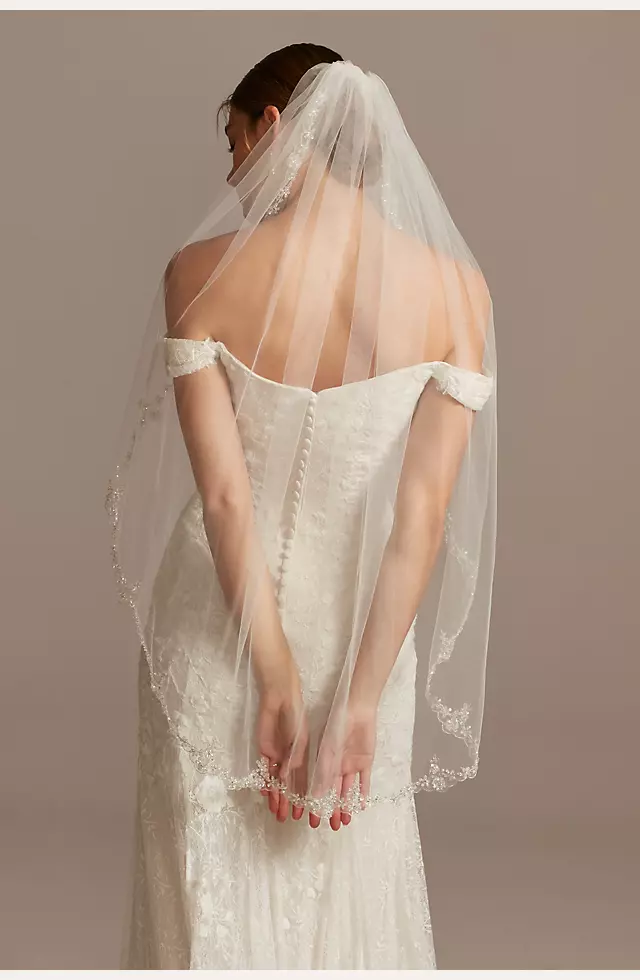 Yp95 Beautiful Pearl Veil Bride Hand Beaded Long Tail Veil Wedding