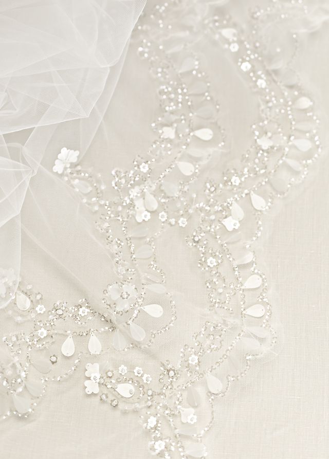 Two Tier Scallop Beaded Edge Cathedral Veil Image 4