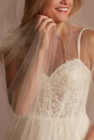 Cathedral-Length Shimmer Tulle Veil | David's Bridal