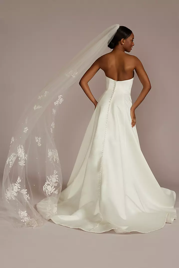 Cathedral Wedding Veil With Lace Appliques Cathedral Wedding Veil With Lace Appliques