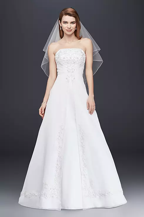 A line Chiffon Split Front Overlay Wedding Dress  Image 2
