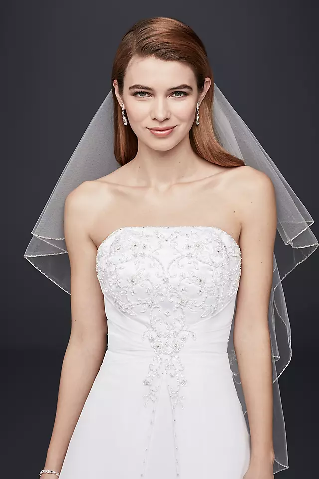 As Is Petite Split Front Cap Sleeve Wedding Dress Image 4