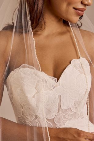 Pearl Edge Cathedral Veil | David's Bridal