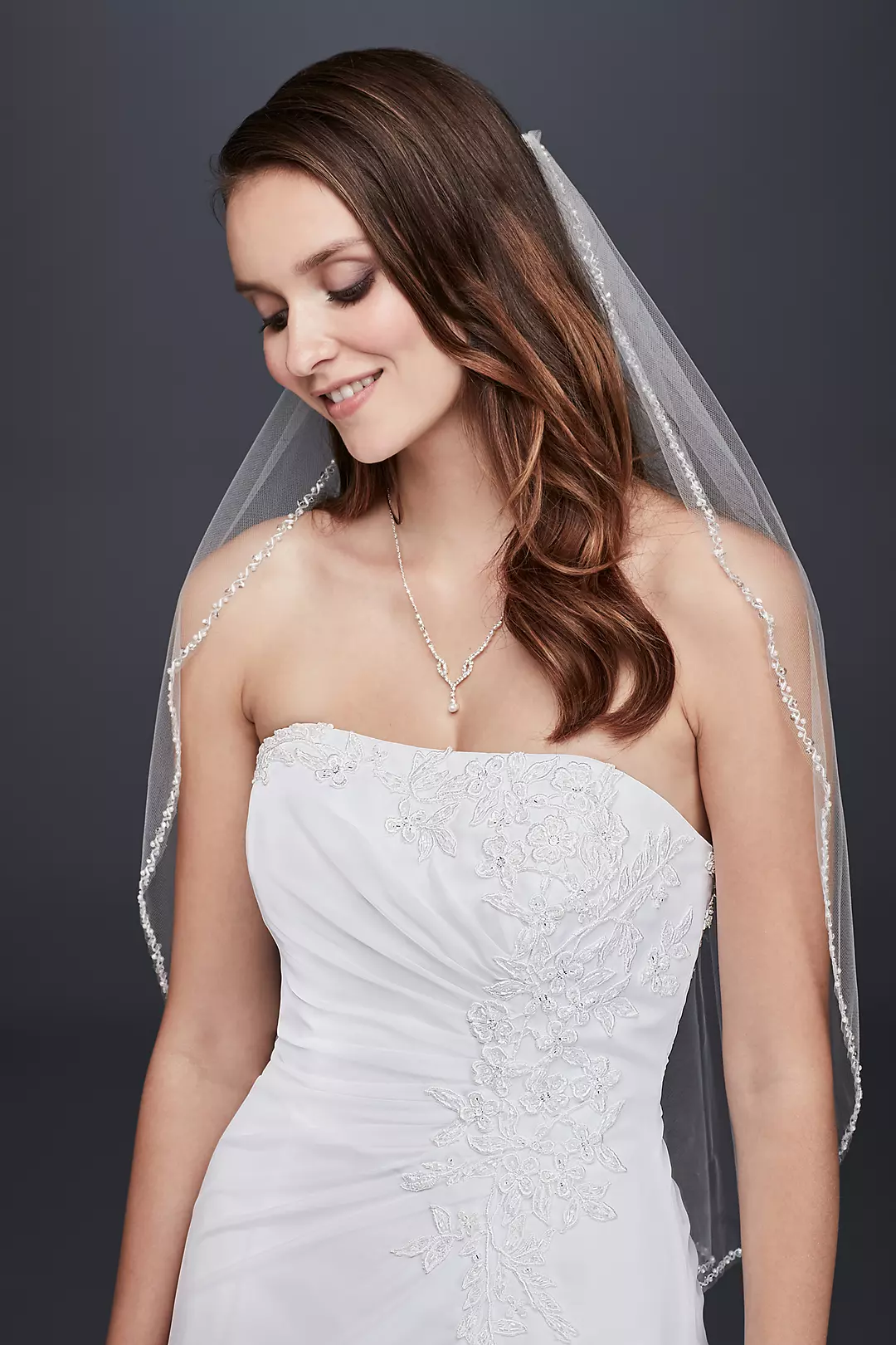 Chiffon A-line Wedding Dress with Side Draping | David's Bridal Chiffon A-line Wedding Dress with Side Draping | David's Bridal