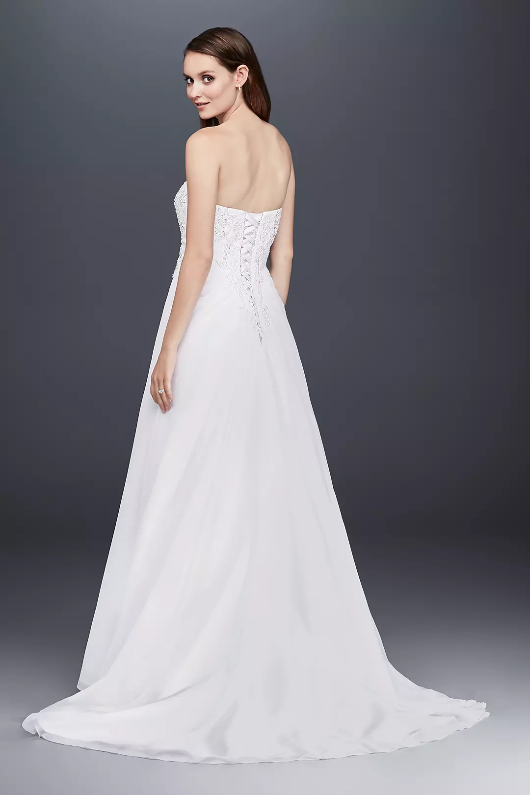 Chiffon A-line Wedding Dress with Side Draping | David's Bridal Chiffon A-line Wedding Dress with Side Draping | David's Bridal