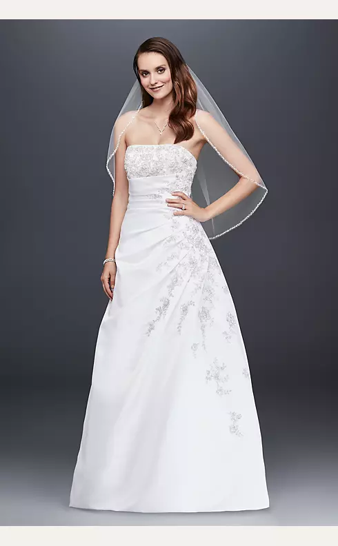 Strapless A-line Wedding Dress with Side Drape  Image 1