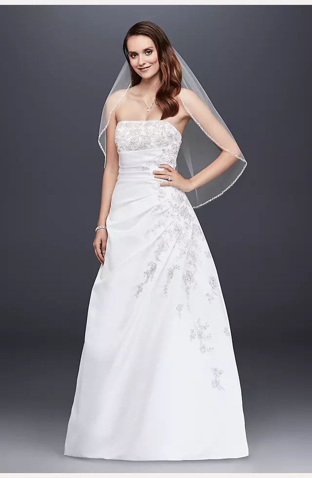 Strapless A-line Wedding Dress with Side Drape  Image