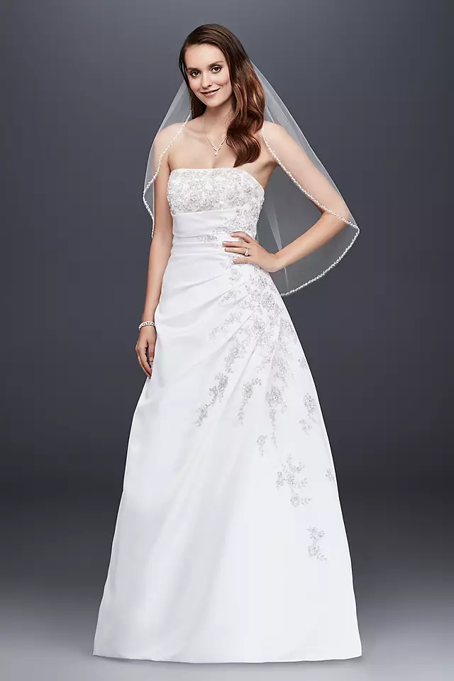 Strapless A-line Wedding Dress with Side Drape  Image
