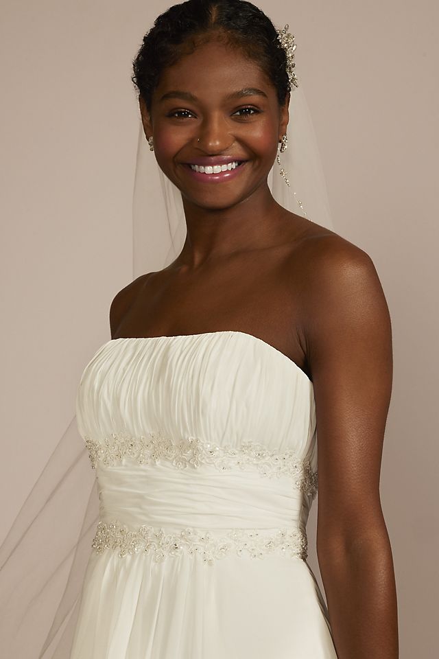 Chiffon A-line Wedding Dress with Beads Image 3