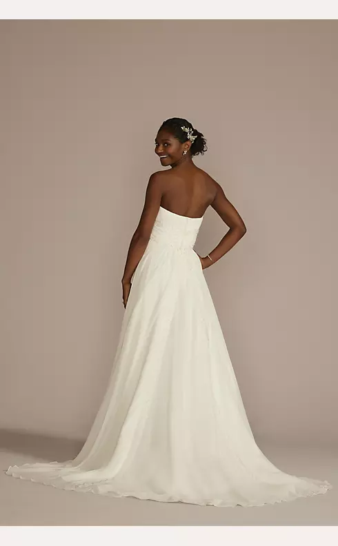 Soft Chiffon Wedding Dress with Beaded Lace Detail | David's Bridal