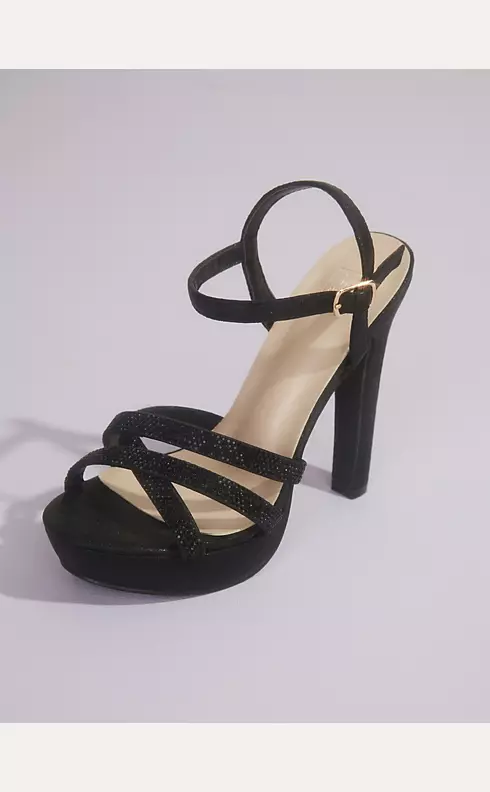 Sparkly Strappy Platform Heel Sandals Image 1