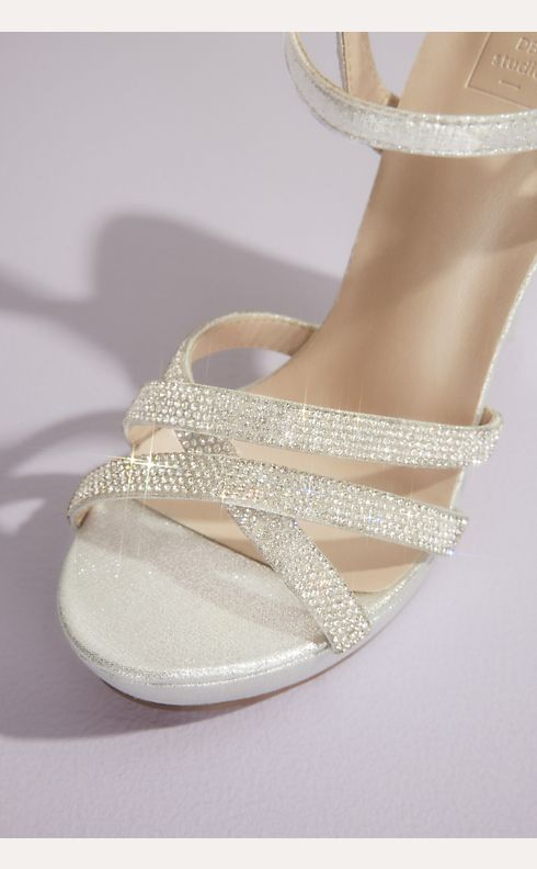 Sparkly Strappy Platform Heel Sandals | David's Bridal