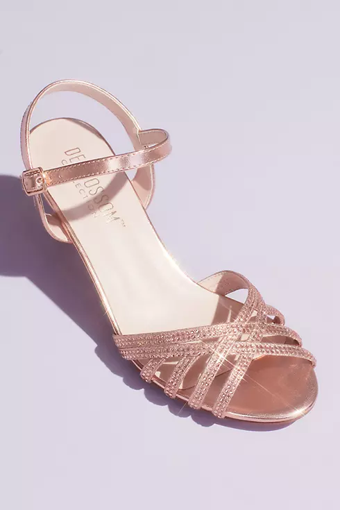 Crisscross Glittery Sandals with Crystals Image 1