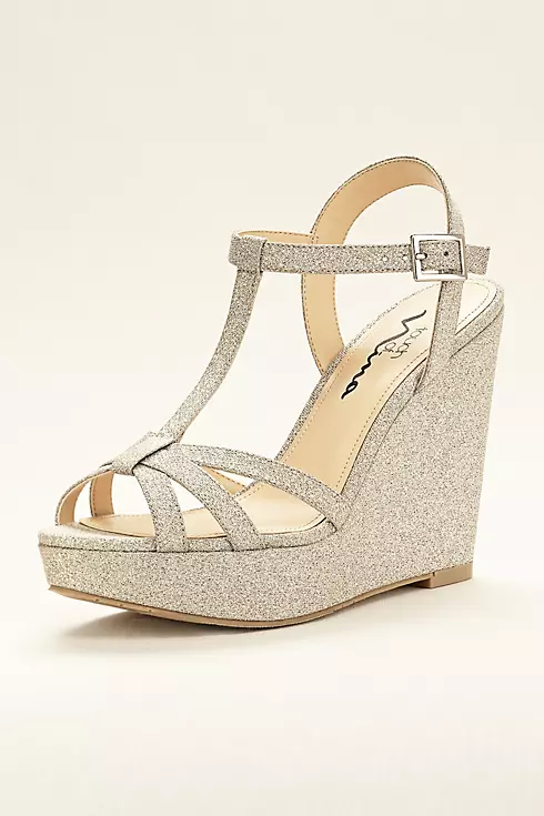 Touch of Nina Strappy Glitter Wedge Sandal Image 1