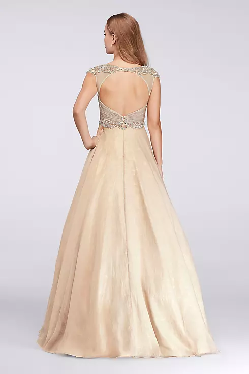 Beaded Cap Sleeve Ball Gown Image 2