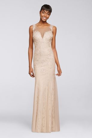 david's bridal illusion neckline